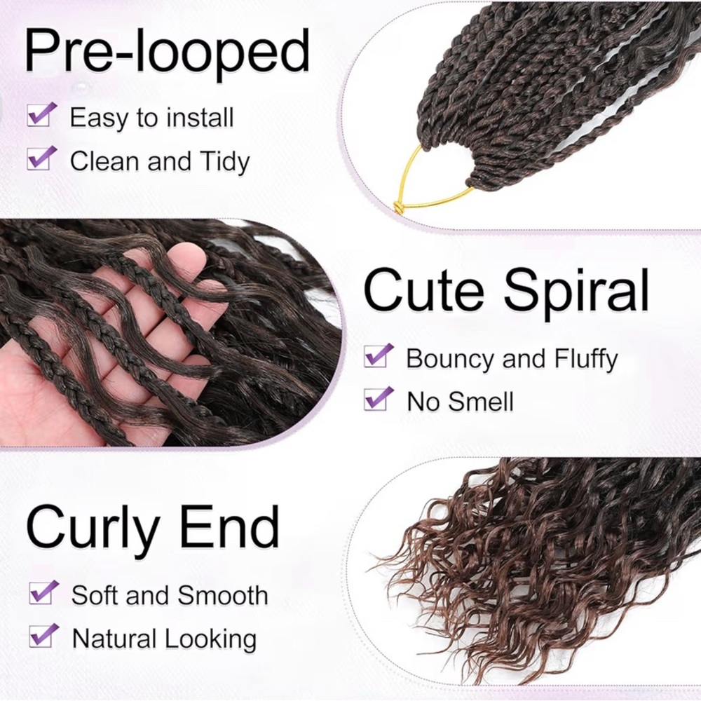 Goddess Dark Brown Braided Hair Extensions - Picture 4 of 5